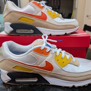 Nike Air Max Sneakers in White, Orange, and Yellow